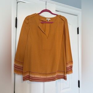 Joie Yellow Geometric Blouse